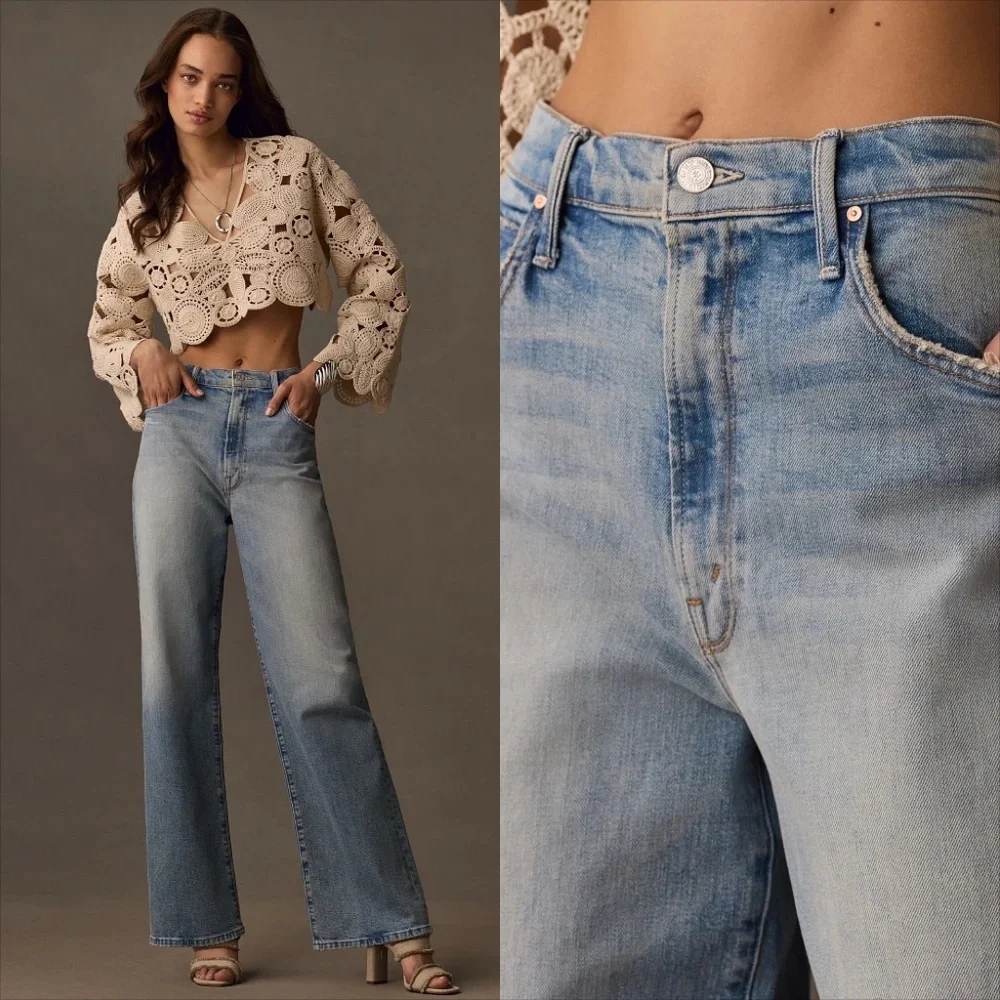 NWT MOTHER Wide Leg Jeans - Picture 7 of 12